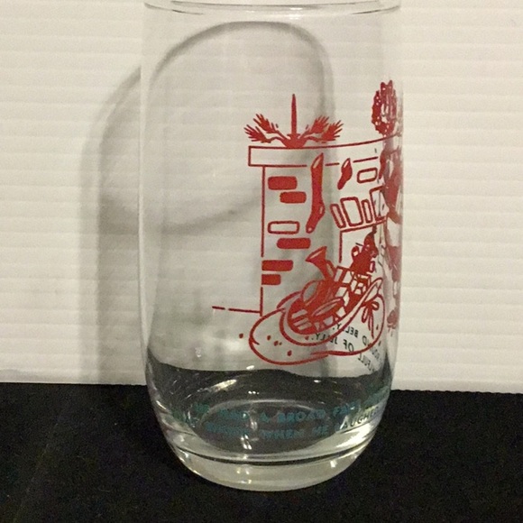 Vintage Red Santa ‘Twas the Night Before Christmas Glasses 1950s Sealtest Promo - Picture 5 of 13